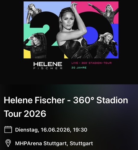 Helene fischer ticket 360 - 2x,