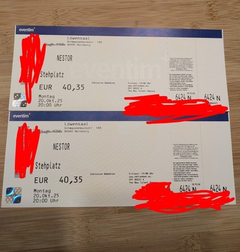 Nestor tickets 10 25 - 2x,