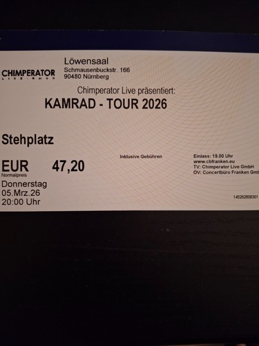 Konzertkarten für - 2, x